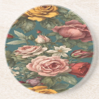 Vintages Blumenkleid Getränkeuntersetzer