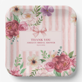 Vintages Blumenkochette Rosa Bugs Brautparty Pappteller