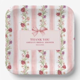 Vintages Blumenkochette Rosa Bugs Brautparty Pappteller