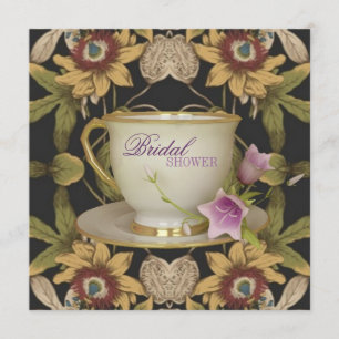 Vintages Blumenkohl Brautparty Tee Party Einladung