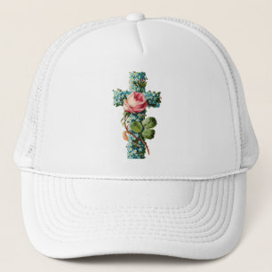 Vintages Blumenkreuz Truckerkappe