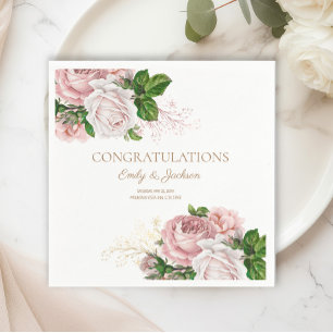 Vintages Blumenkuchen-Brautparty in Rosa Serviette