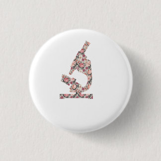 Vintages Blumenmikroskop des weiblichen Button
