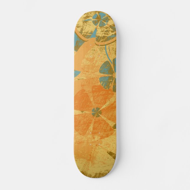 Vintages Blumenmodeboard Skateboard (Vorderseite)