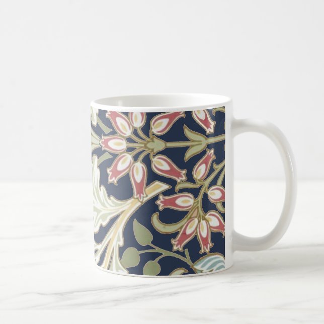 Vintages Blumenmuster auf blau Kaffeetasse (Rechts)
