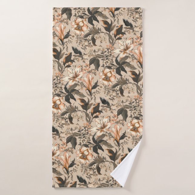 Vintages Blumenmuster Badetuch Badehandtuch (Badehandtuch)
