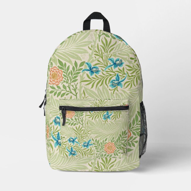 Vintages Blumenmuster Bedruckter Rucksack (Vorderseite)