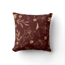 Vintages Blumenmuster - Elegantes Burgund & Gold