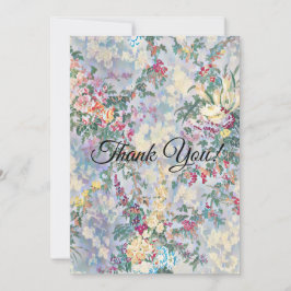Vintages Blumenmuster Flat Vielen Dank Dankeskarte