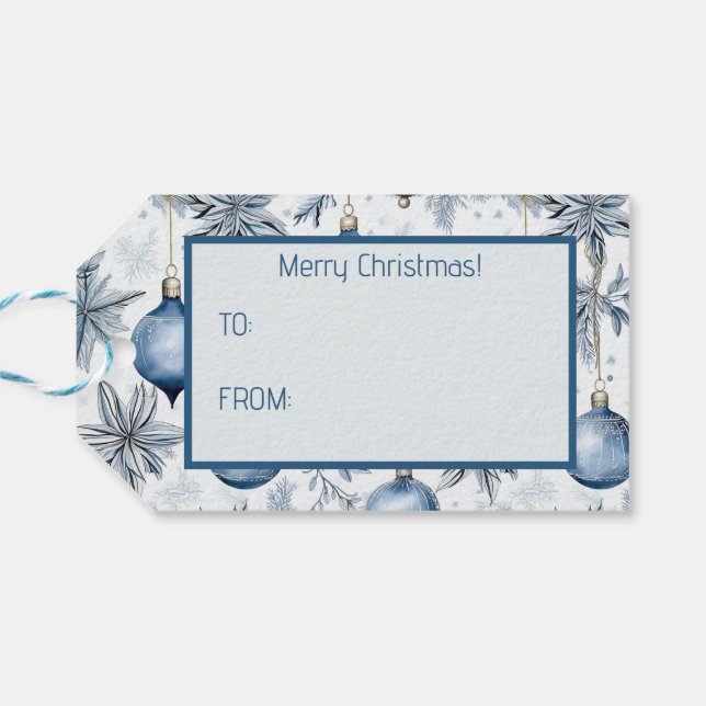 Vintages Blumenmuster Geschenkanhänger (Rückseite Horizontal)