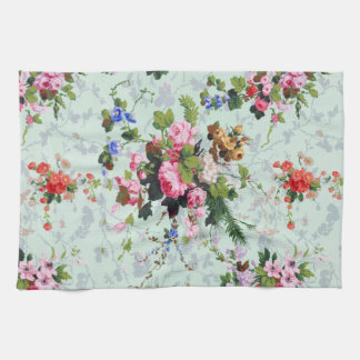 Vintages Blumenmuster Geschirrtuch