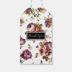 Vintages Blumenmuster GiftTag Geschenkanhänger