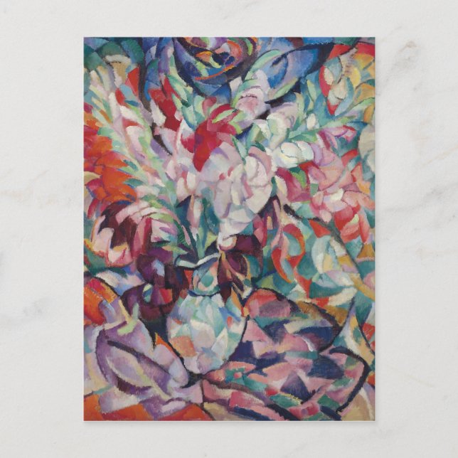 Vintages Blumenmuster Gladiolus Postkarte (Vorderseite)