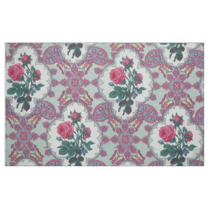 Vintages Blumenmuster Kairo Rose geometrisches Mus Stoff