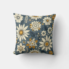 Vintages Blumenmuster Kissen