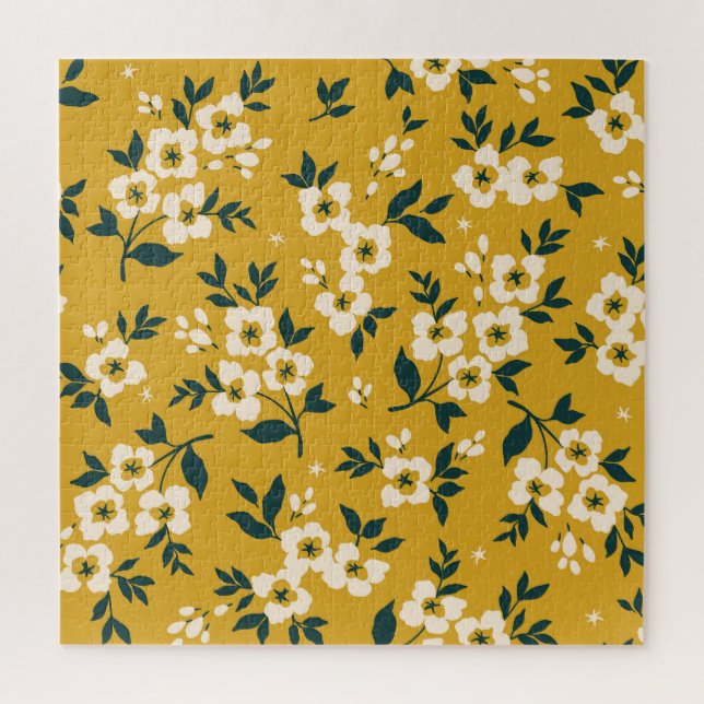 Vintages Blumenmuster, kleine weiße Blume. (Vertikal)