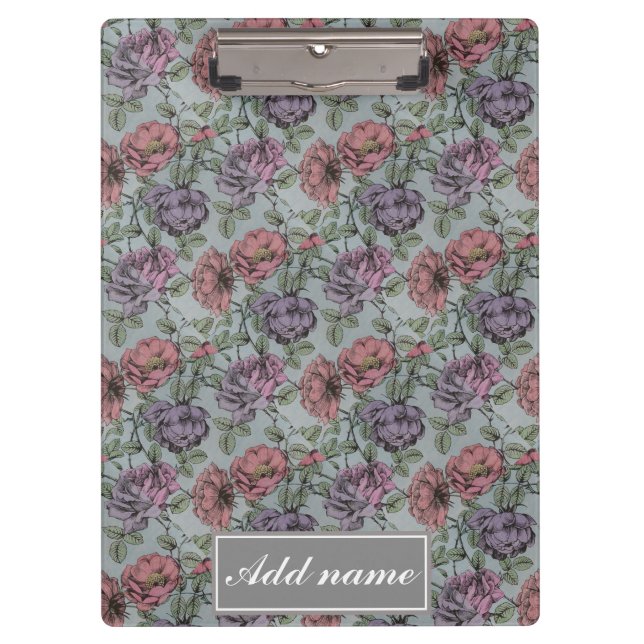 Vintages Blumenmuster Klemmbrett (Vorderseite)