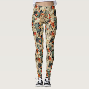 Vintages Blumenmuster Leggings