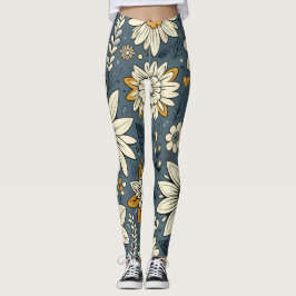 Vintages Blumenmuster Leggings