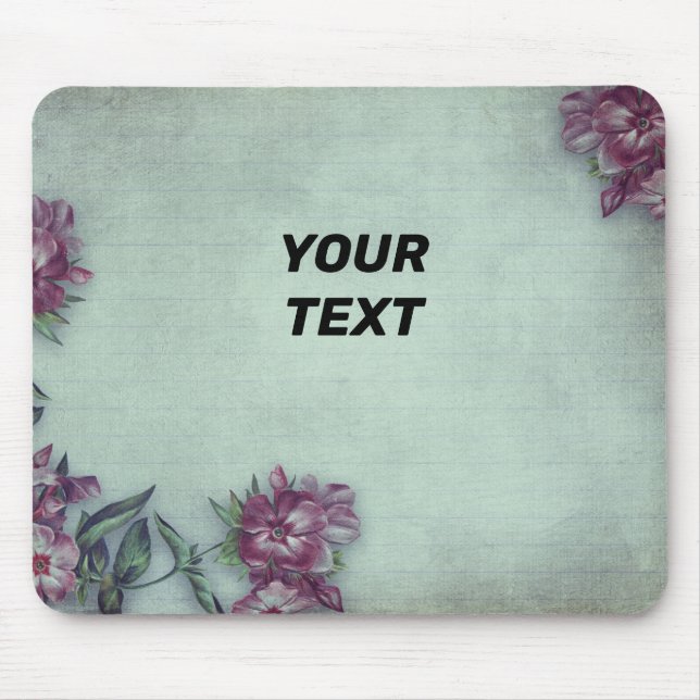 Vintages Blumenmuster mit Linien Mousepad (Vorne)