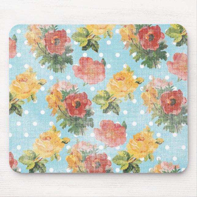 Vintages Blumenmuster Mousepad (Vorne)
