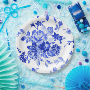 Vintages Blumenmuster Pappteller