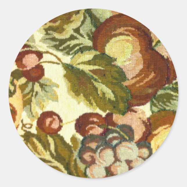 Vintages Blumenmuster Runder Aufkleber (Vorderseite)