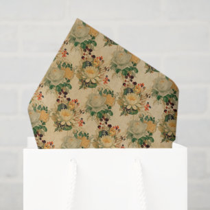 Vintages Blumenmuster Seidenpapier