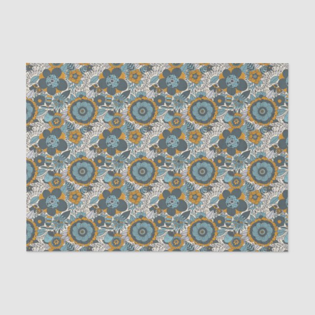 Vintages Blumenmuster Seidenpapier (Vorderseite)