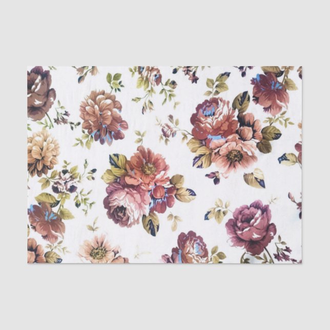 Vintages Blumenmuster-Seidenpapier Seidenpapier (Vorderseite)