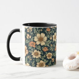 Vintages Blumenmuster Tasse