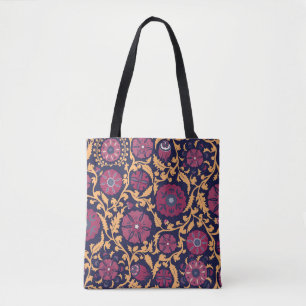 Vintages Blumenmuster. Usbek suzani national orna Tasche