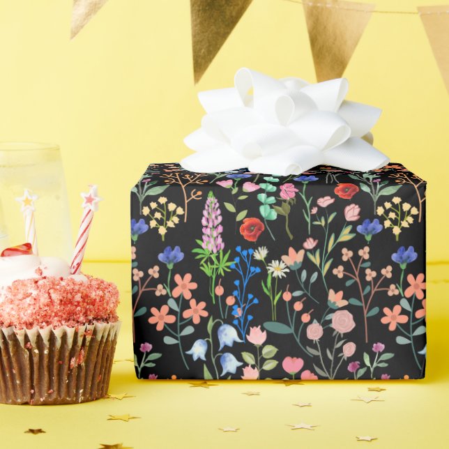 Vintages Blumenmuster VCFP2301 Geschenkpapier (Geburtstagsparty)