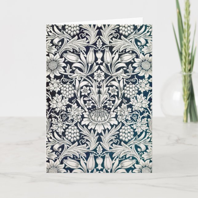 Vintages Blumenmuster, William Morris Card Karte (Vorderseite)