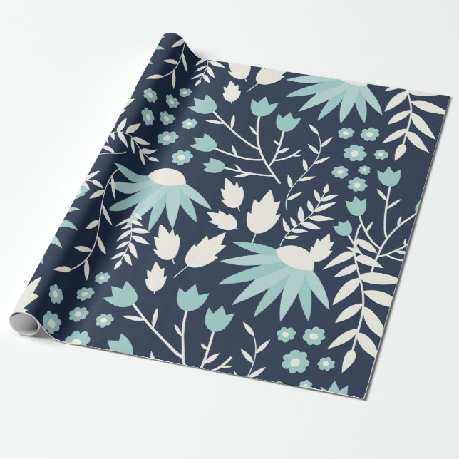 Vintages Blumenpapier Geschenkpapier (Ungerollt)