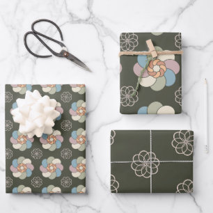 Vintages Blumenpapier Geschenkpapier Set