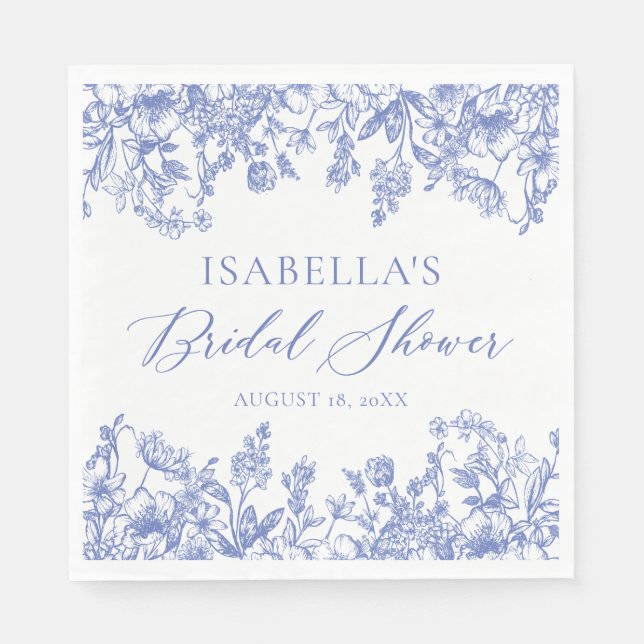 Vintages Blumenpapier Napkins Brautparty Serviette (Vorderseite)