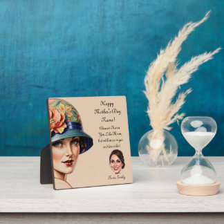 Vintages Blumenportrait Fotoplatte