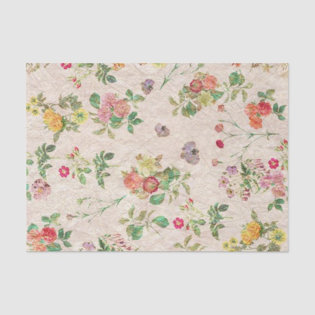 Vintages Blumenseidenpapier Seidenpapier (Vorderseite)
