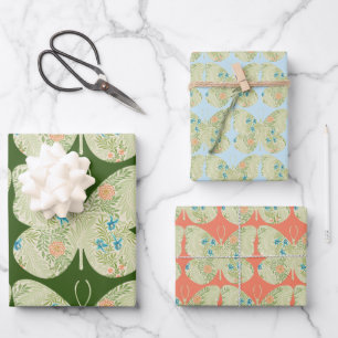 Vintages Blumenstollenpapier Geschenkpapier Set