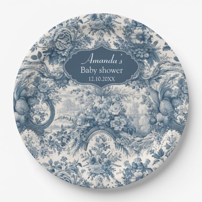 Vintages Blumenstrauß Pappteller (Vorderseite)