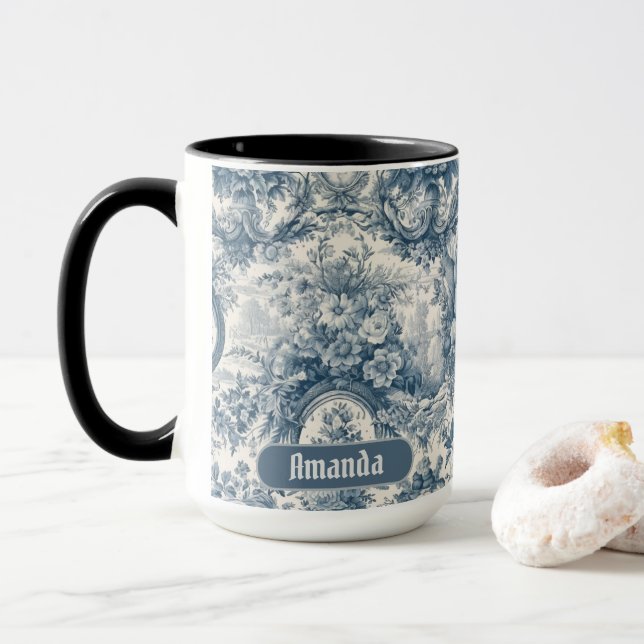 Vintages Blumenstrauß Tasse (Mit Donut)