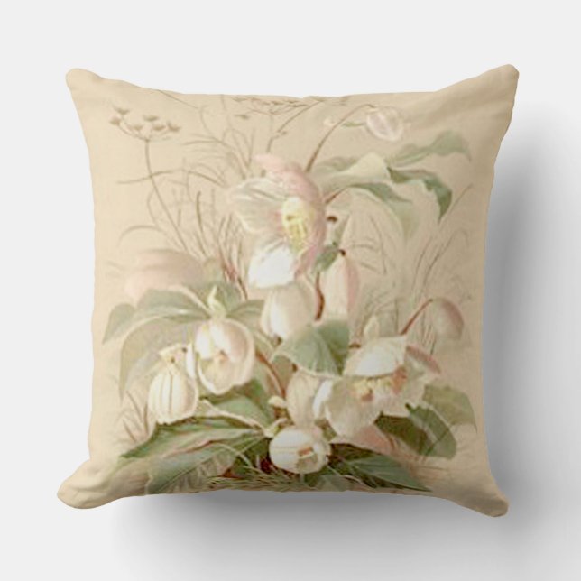 Vintages Blumenthrow-Kissen Kissen (Vorderseite)