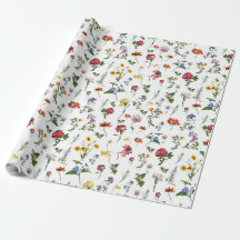 Vintages Blumenumhüllungspapier - farbenfrohe Blum