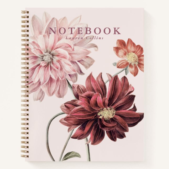 Vintages Blumenwaschbecken Notizbuch (Vorderseite)