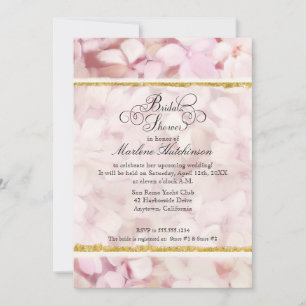 Vintages Blush Pink Hydrangea Brautparty Einladung