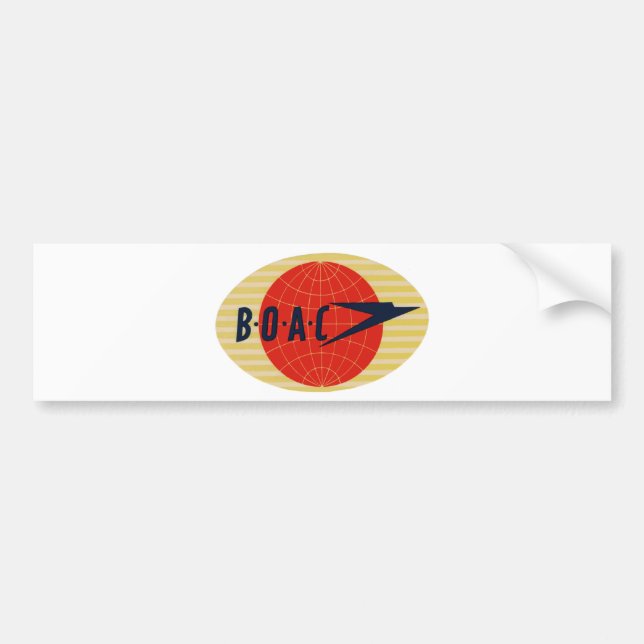 Vintages BOAC Fluglinien-Logo Autoaufkleber (Vorne)