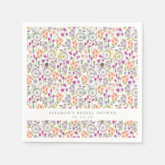 Vintages Boho Bicycle Floral Custom Brautparty Serviette