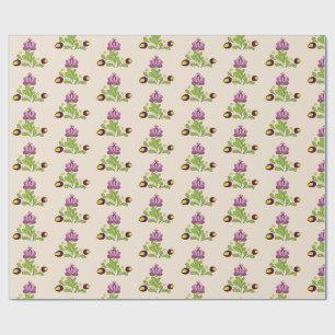 Vintages Boho Floral 60`s Wrapping Paper Geschenkpapier