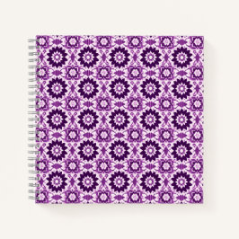 Vintages Boho Lila Geometric Floral Pattern Notizbuch